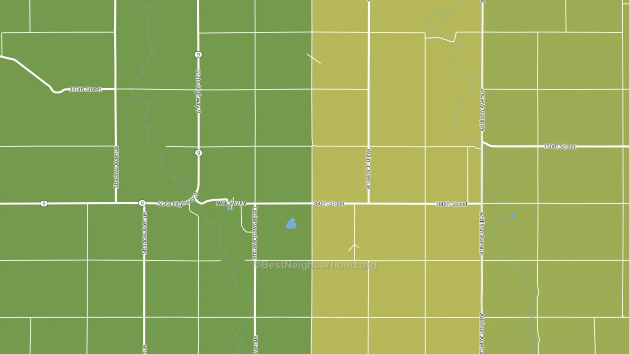 New Haven, IA block-group voter-turnout map