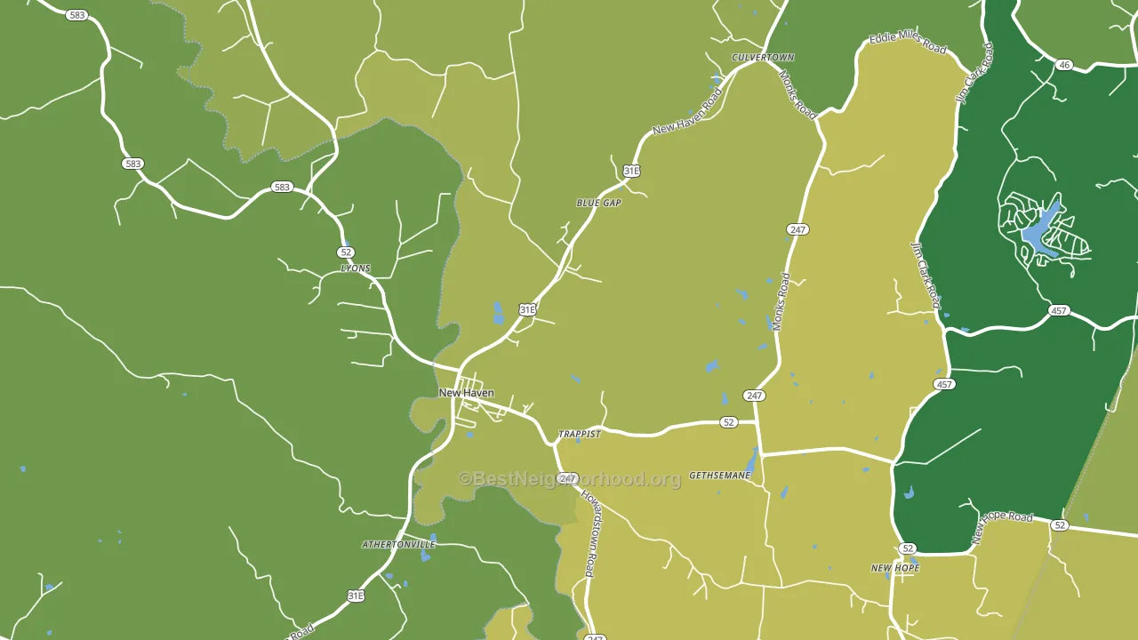 New Haven, KY block-group voter-turnout map