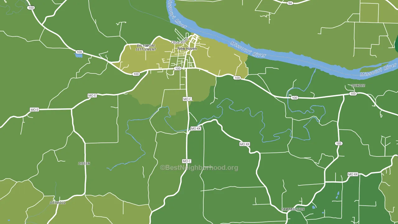 New Haven, MO block-group voter-turnout map