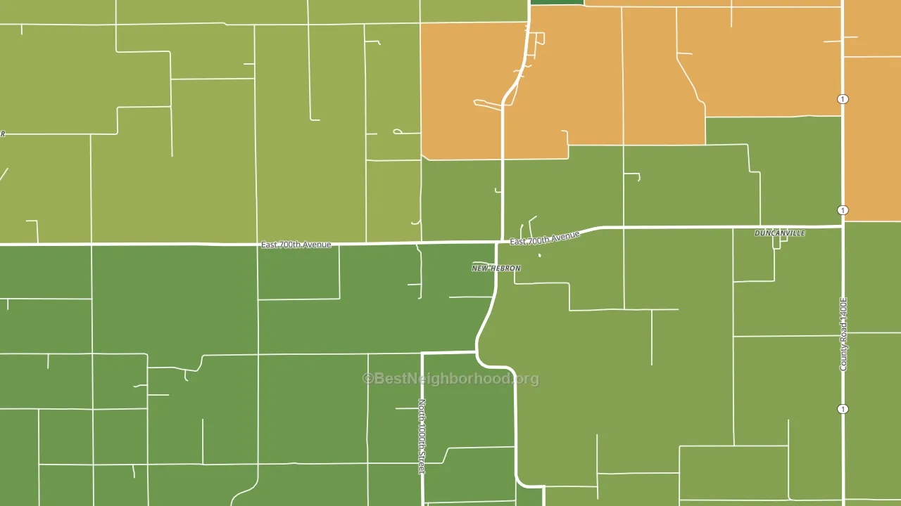 New Hebron, IL block-group voter-turnout map
