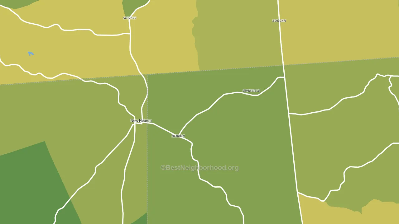 New Hebron, MS block-group voter-turnout map
