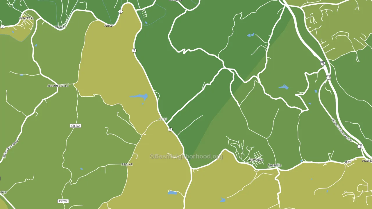 New Hill, WV block-group voter-turnout map
