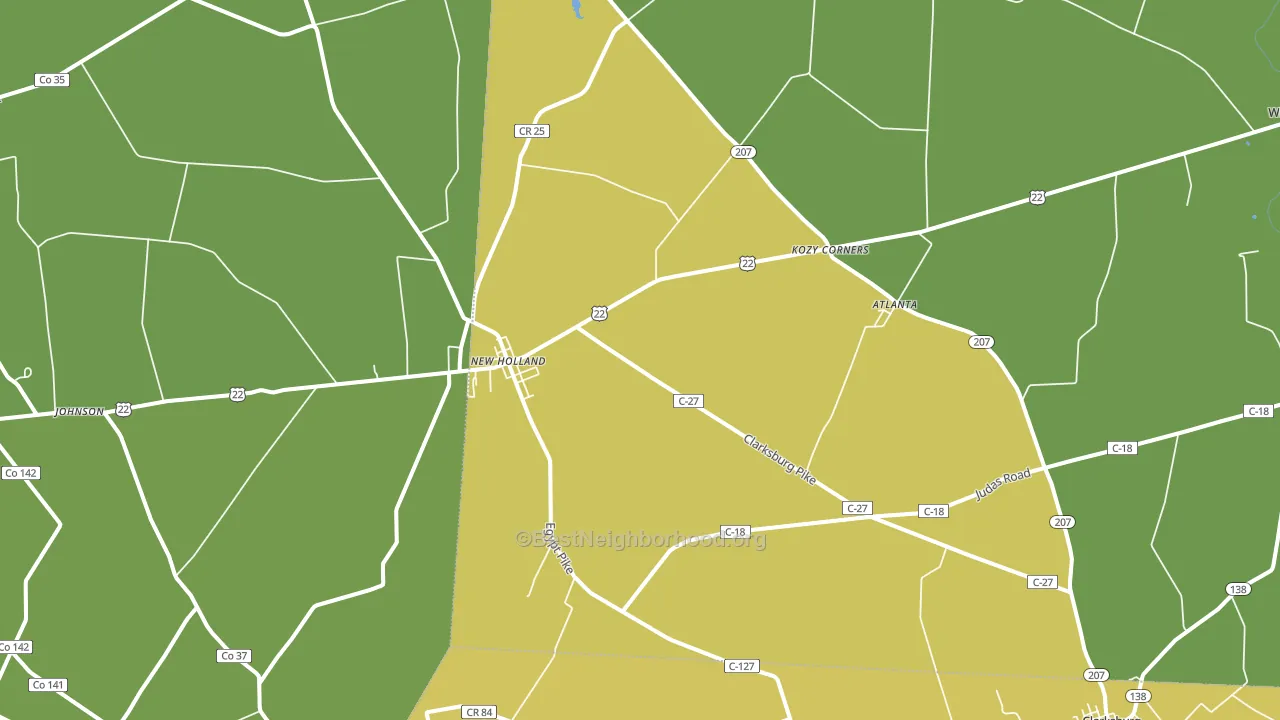 New Holland, OH block-group voter-turnout map