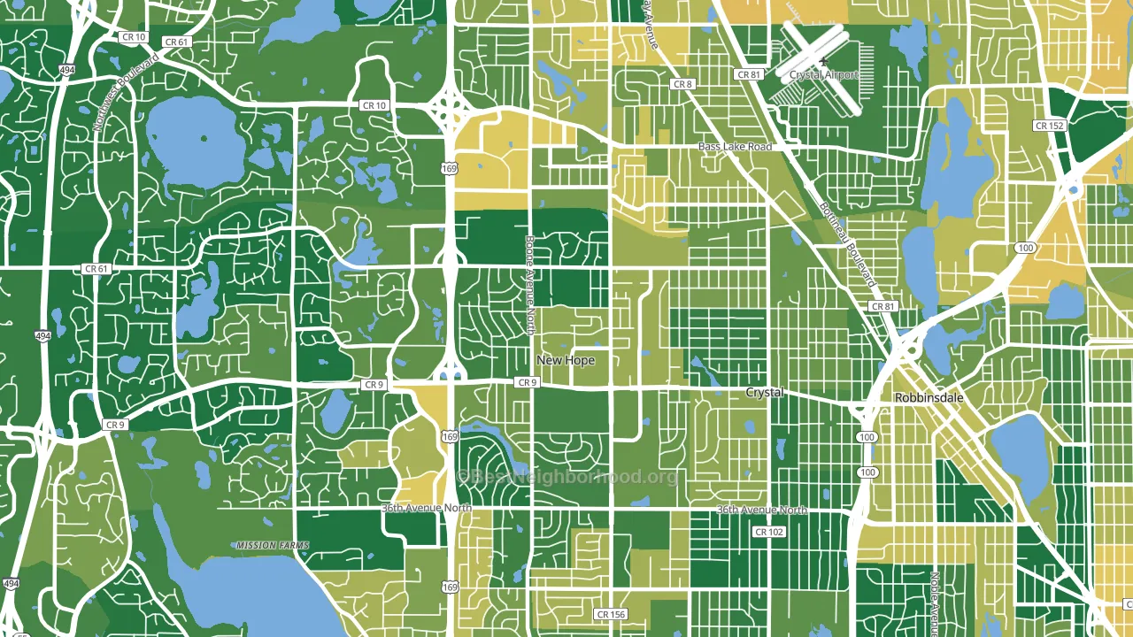 New Hope, MN block-group voter-turnout map