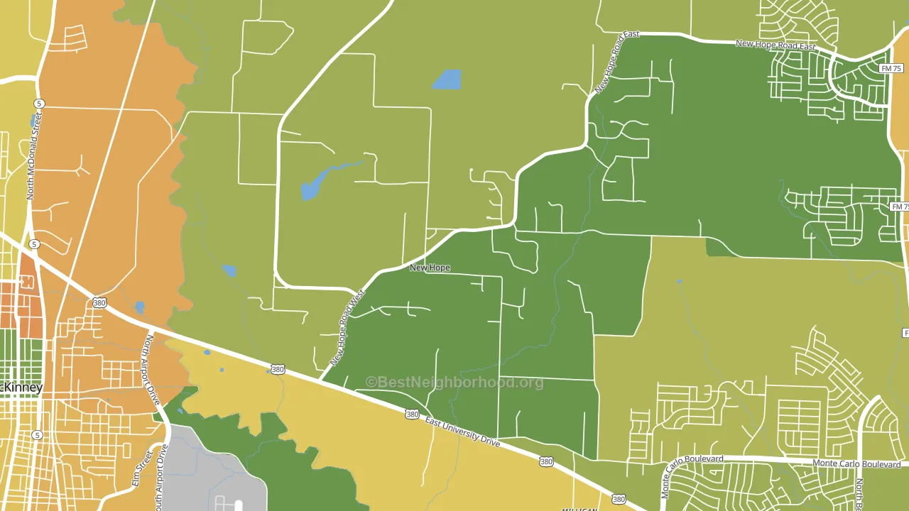 New Hope, TX block-group voter-turnout map