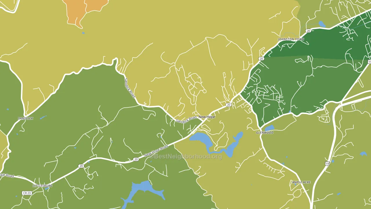 New Hope, WV block-group voter-turnout map