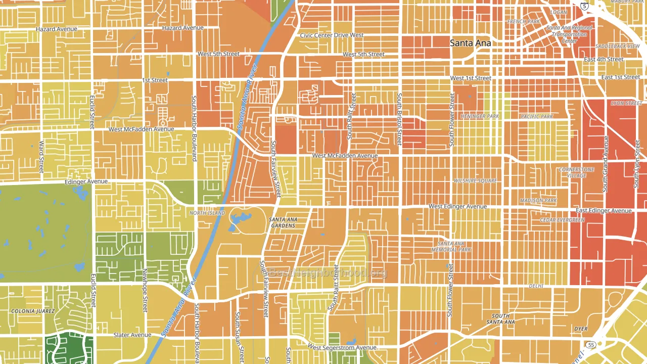 New Horizons, Santa Ana, CA block-group voter-turnout map