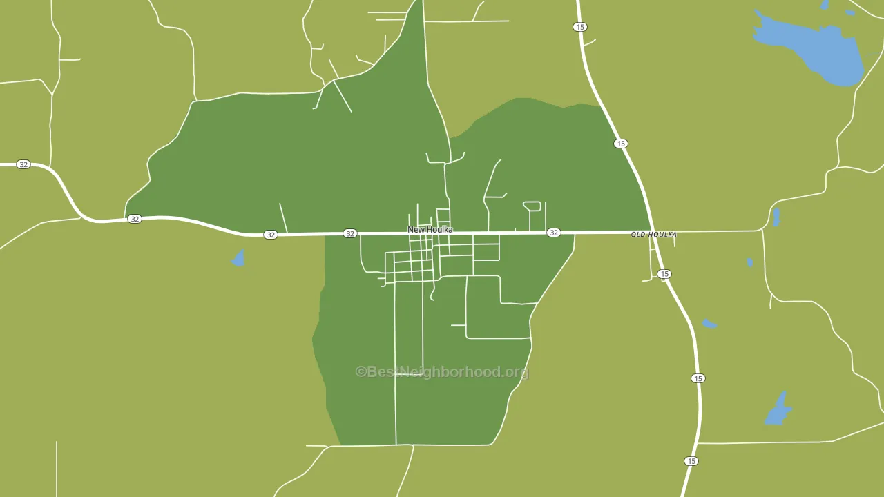 New Houlka, MS block-group voter-turnout map