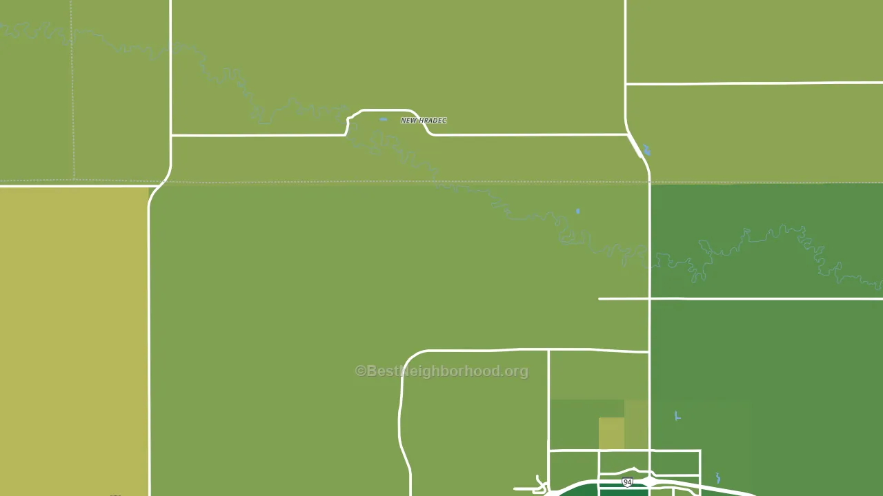 New Hradec, ND block-group voter-turnout map