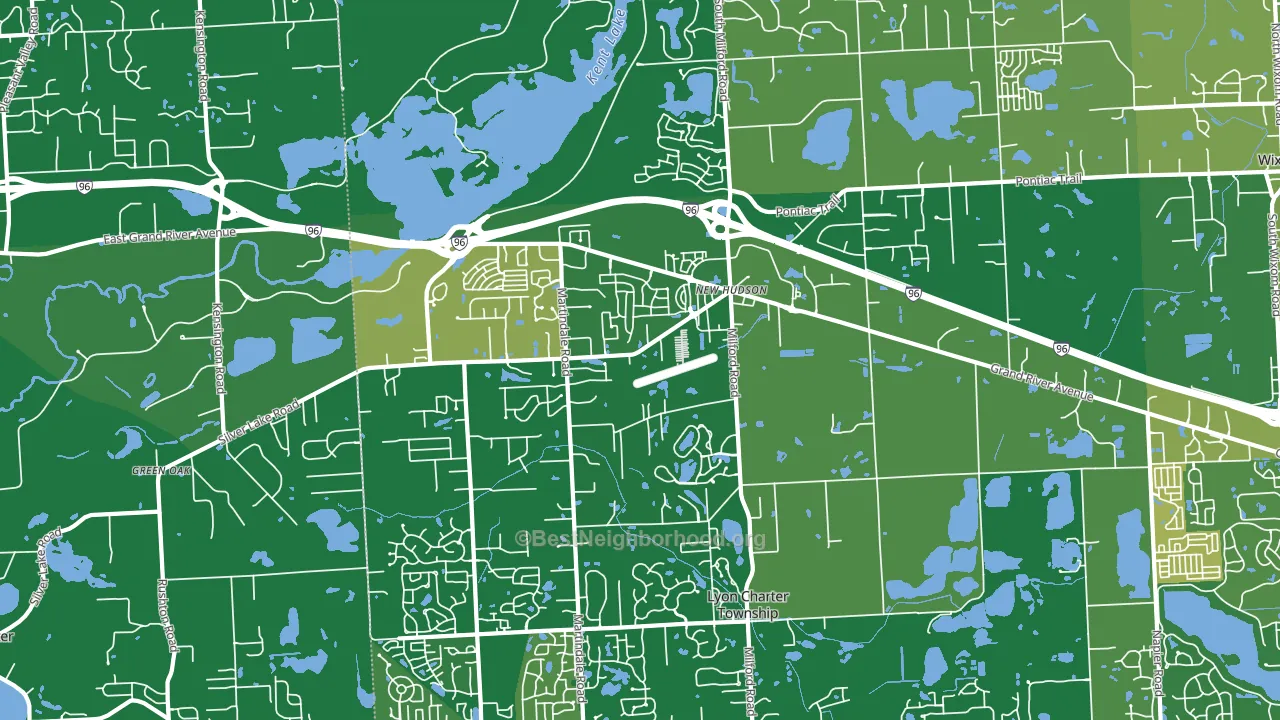 New Hudson, MI block-group voter-turnout map