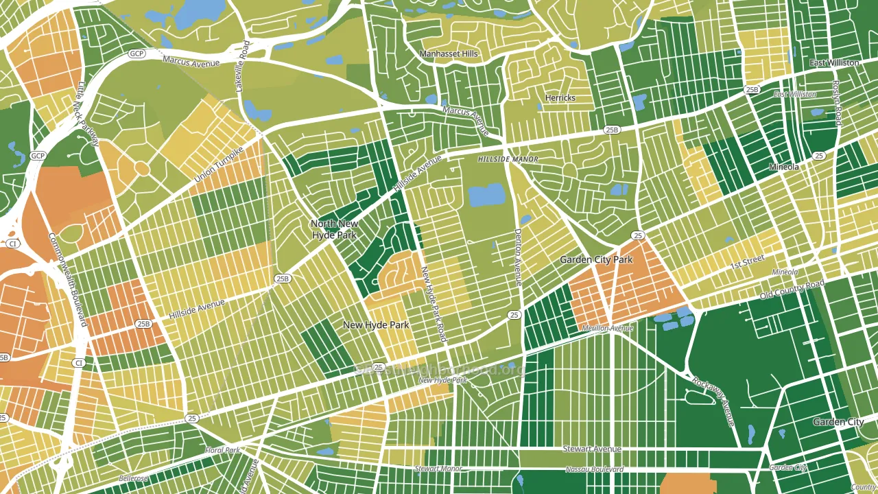 New Hyde Park, NY block-group voter-turnout map