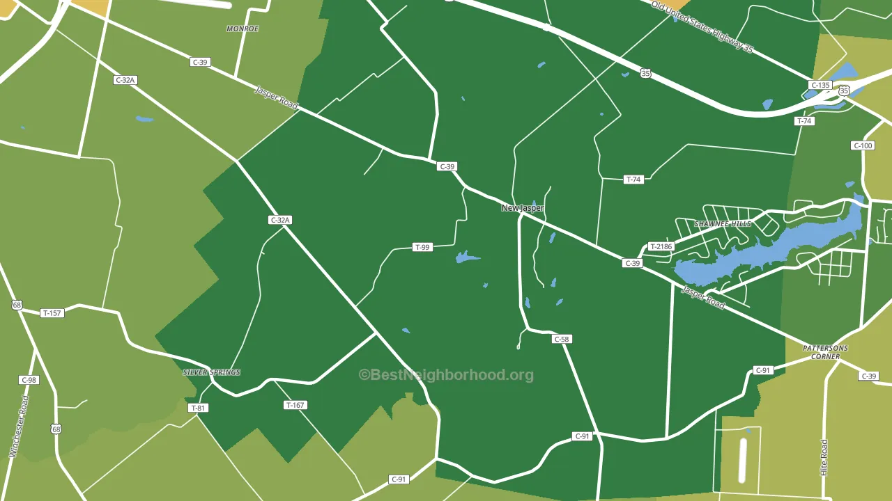New Jasper, OH block-group voter-turnout map