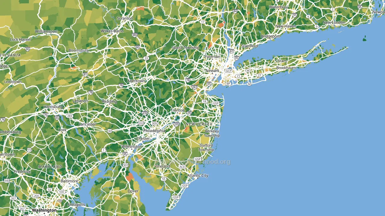 New Jersey block-group voter-turnout map