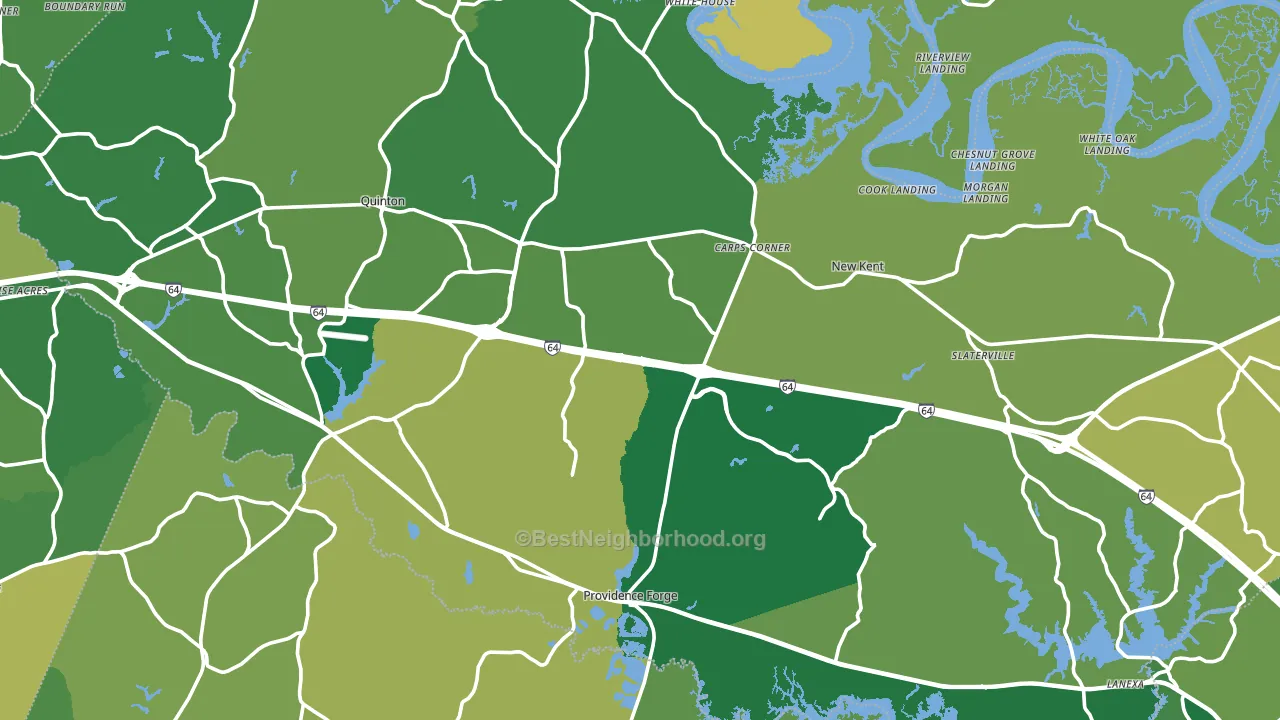 New Kent County, VA block-group voter-turnout map