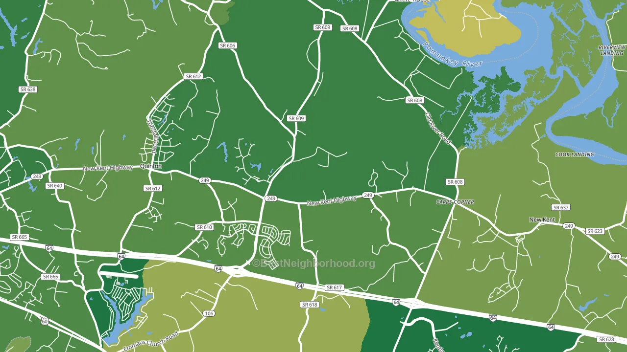New Kent, VA block-group voter-turnout map