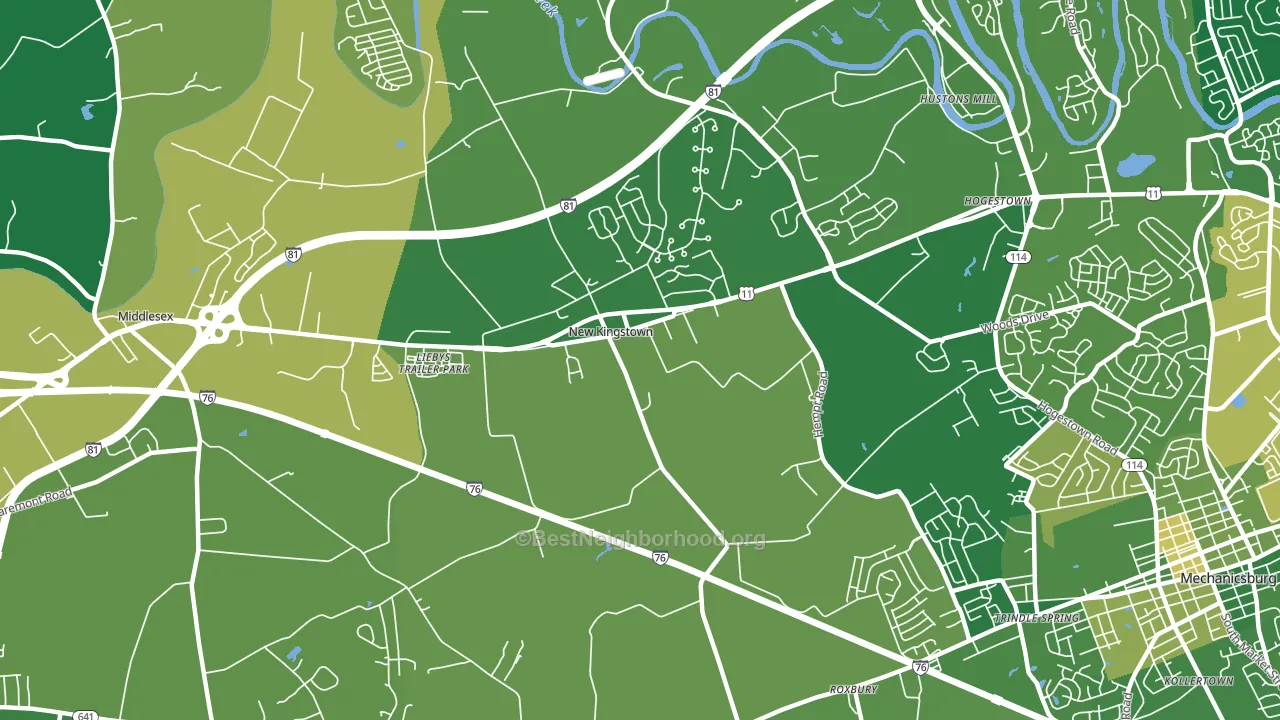 New Kingstown, PA block-group voter-turnout map
