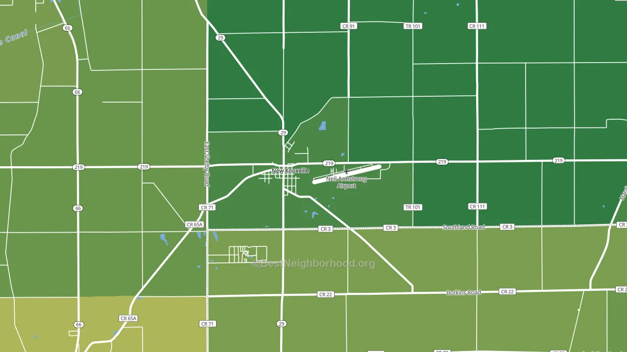 New Knoxville, OH block-group voter-turnout map