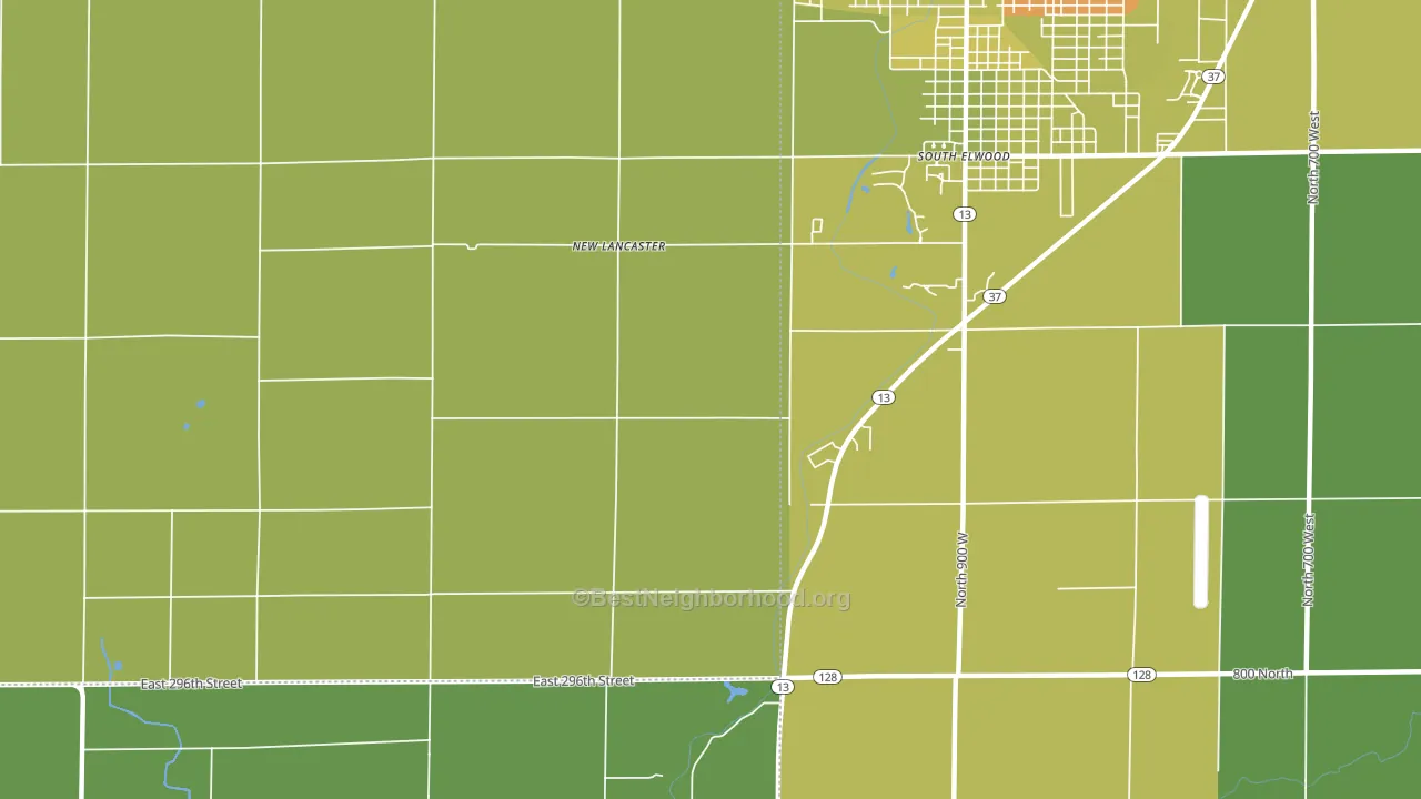 New Lancaster, IN block-group voter-turnout map