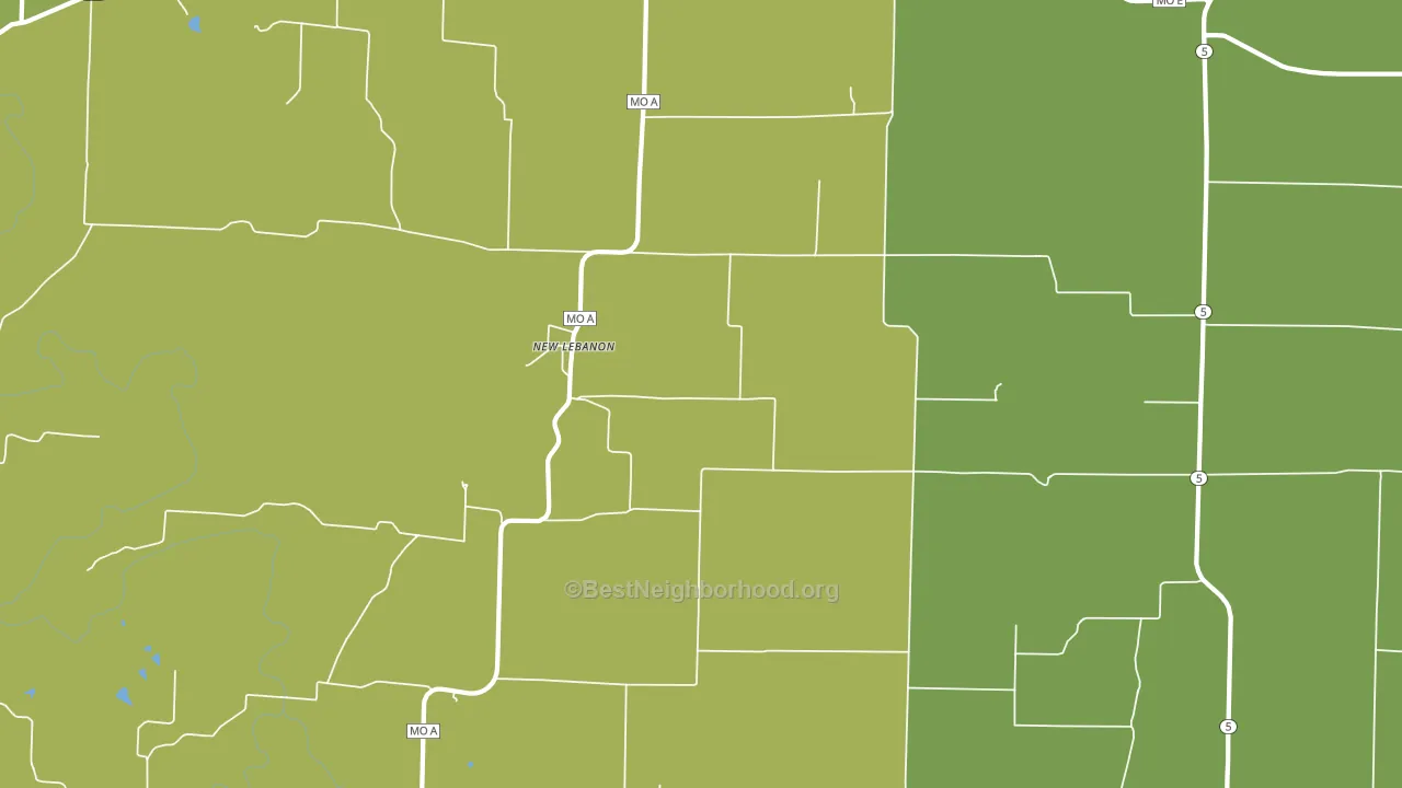 New Lebanon, MO block-group voter-turnout map