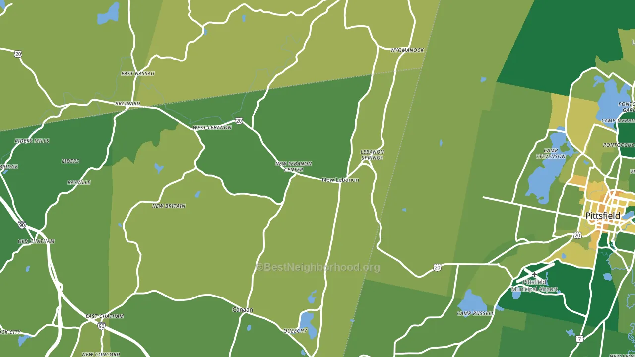New Lebanon, NY block-group voter-turnout map