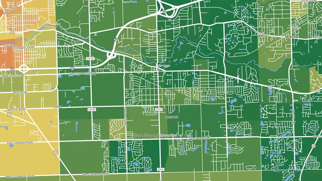 New Lenox, IL block-group voter-turnout map