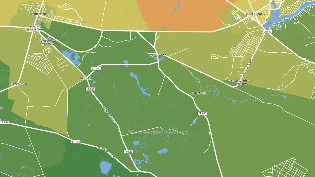 New Lisbon, NJ block-group voter-turnout map