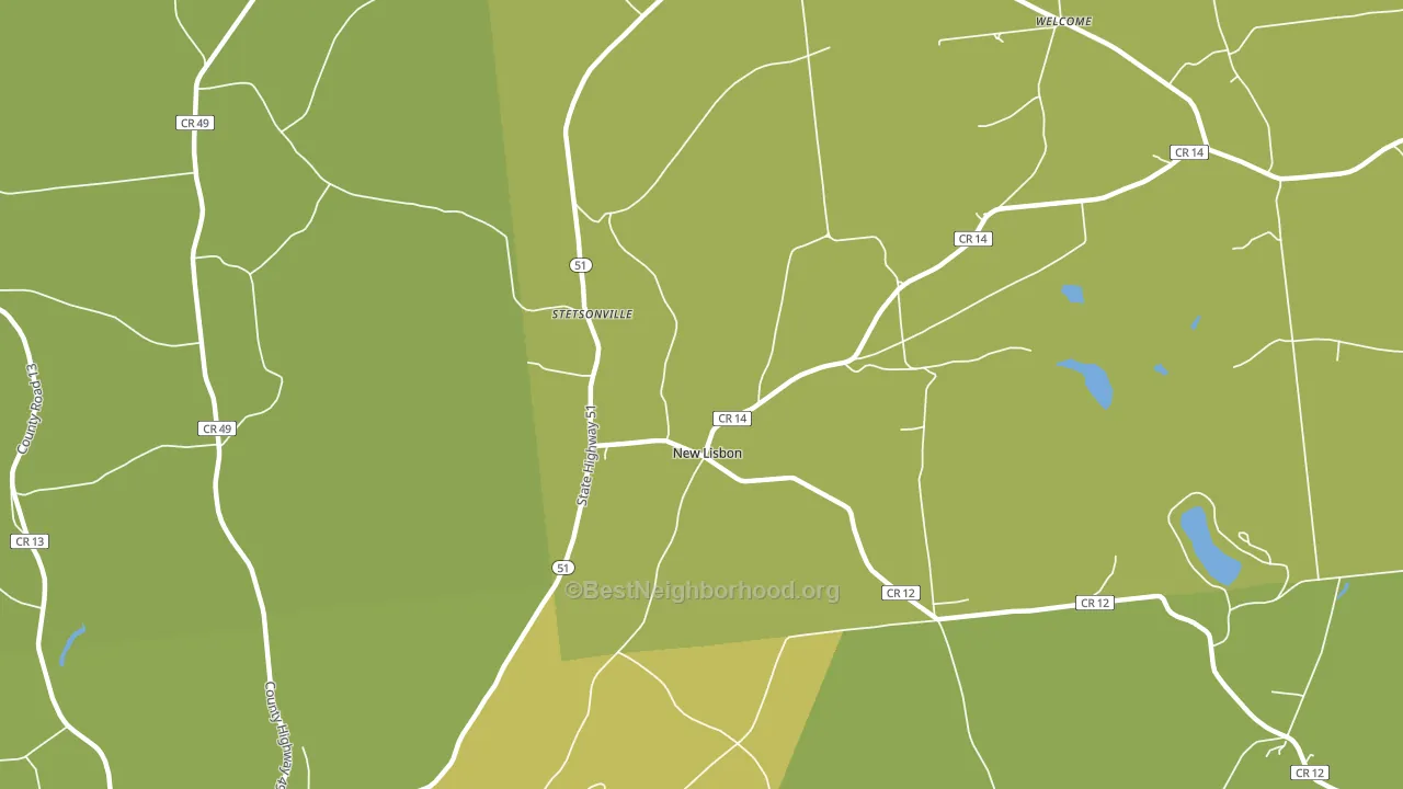 New Lisbon, NY block-group voter-turnout map