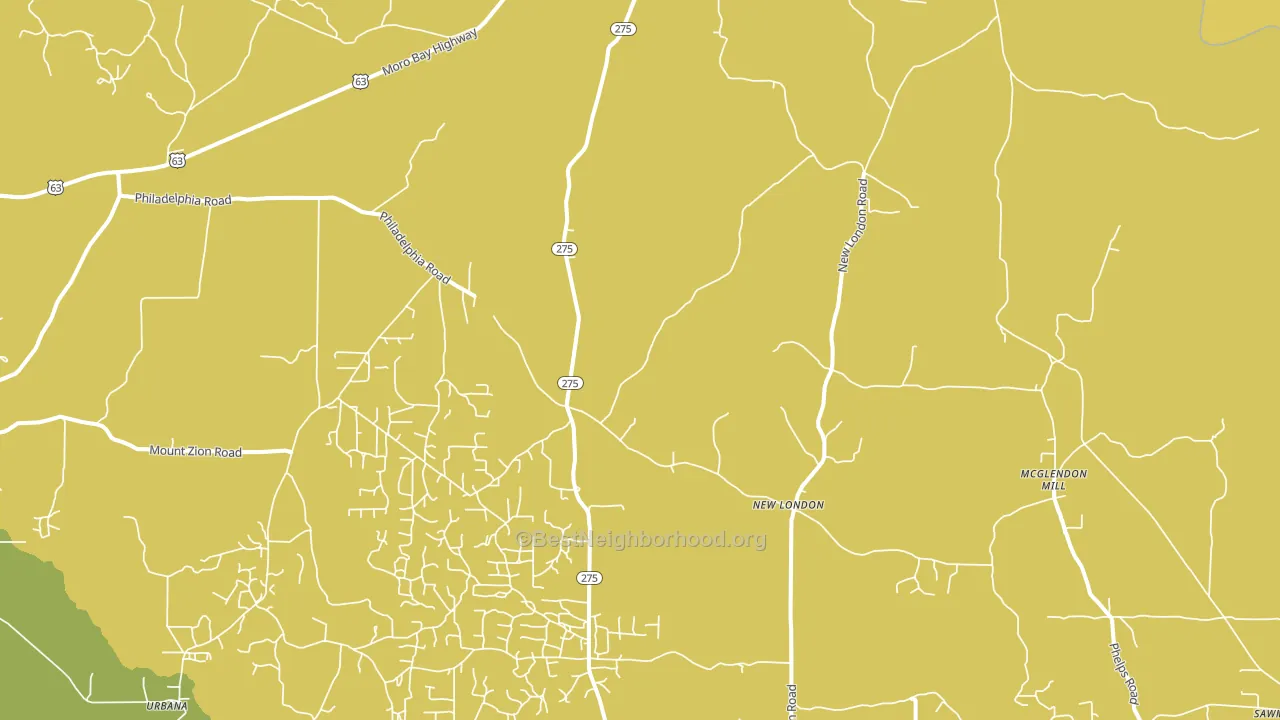 New London, AR block-group voter-turnout map