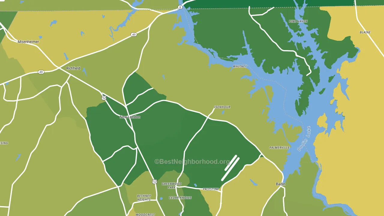 New London, NC block-group voter-turnout map
