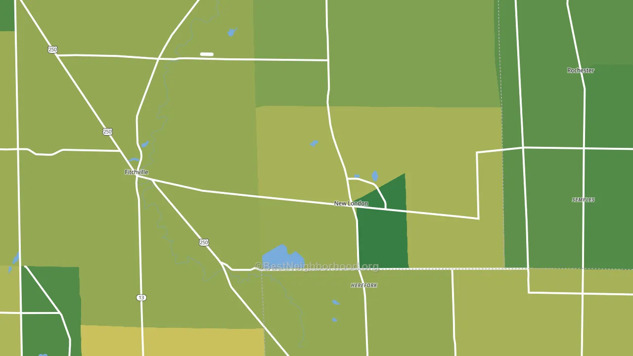 New London, OH block-group voter-turnout map
