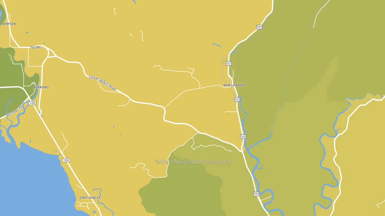 New London, WA block-group voter-turnout map