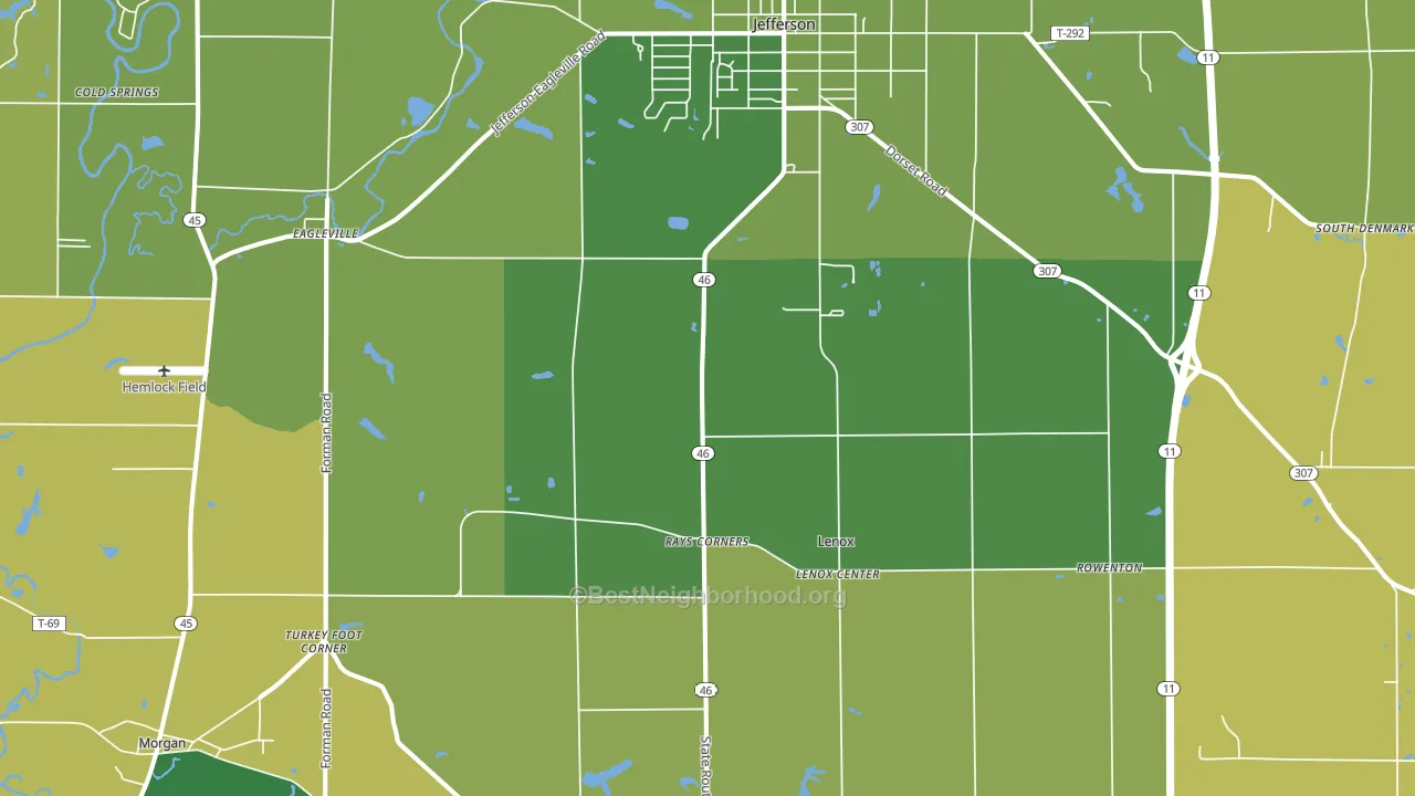 New Lyme, OH block-group voter-turnout map