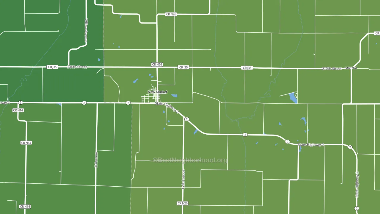New Market, IA block-group voter-turnout map
