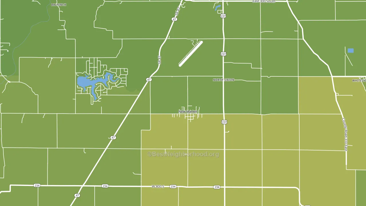 New Market, IN block-group voter-turnout map