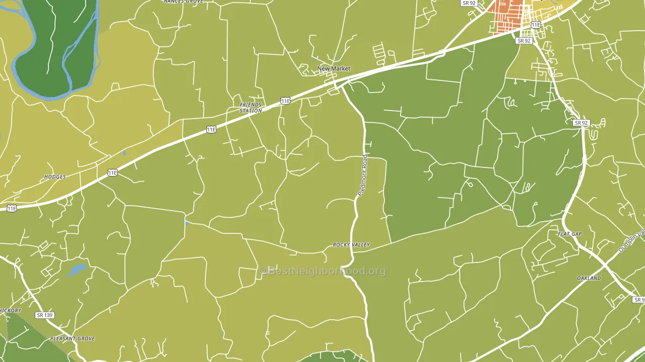 New Market, TN block-group voter-turnout map