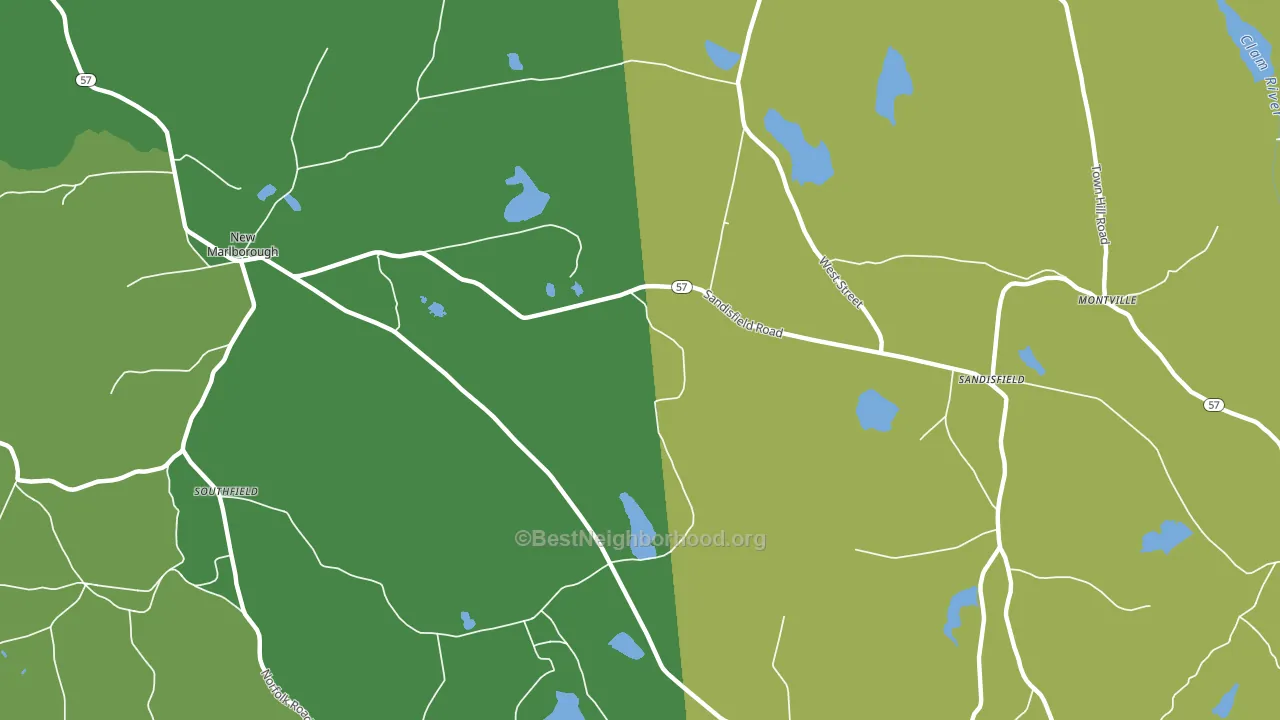New Marlboro, MA block-group voter-turnout map