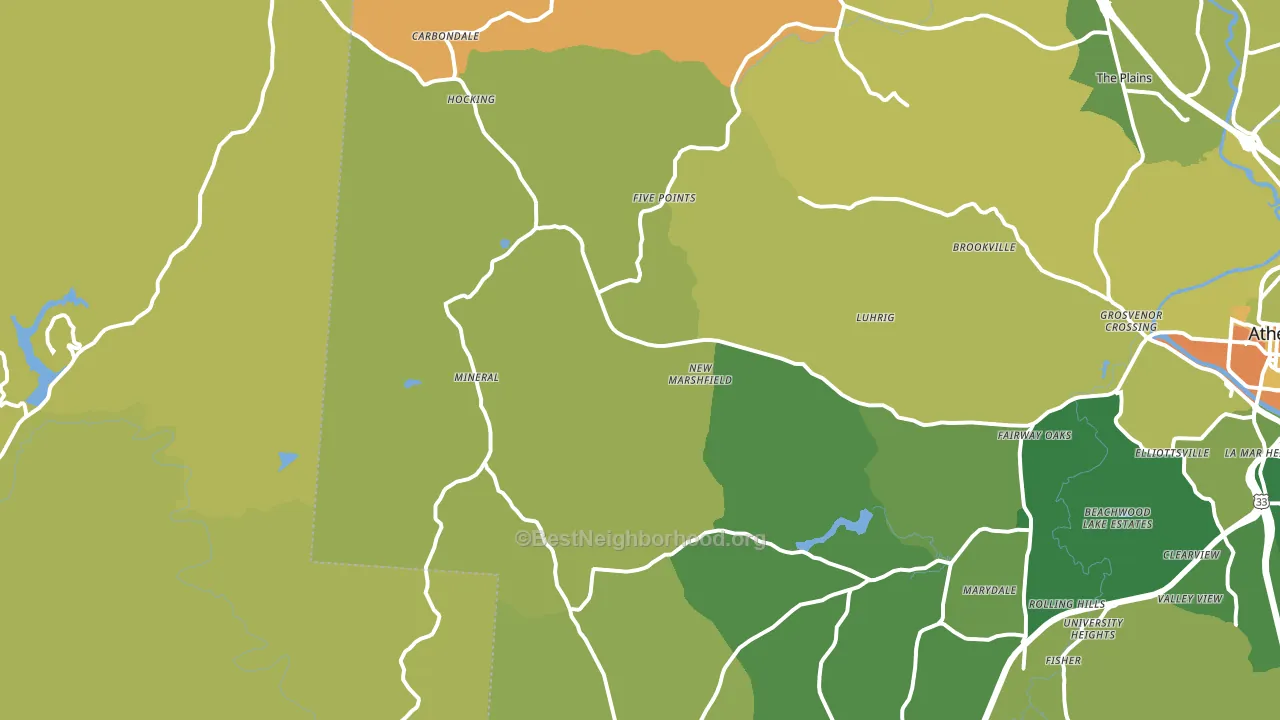 New Marshfield, OH block-group voter-turnout map