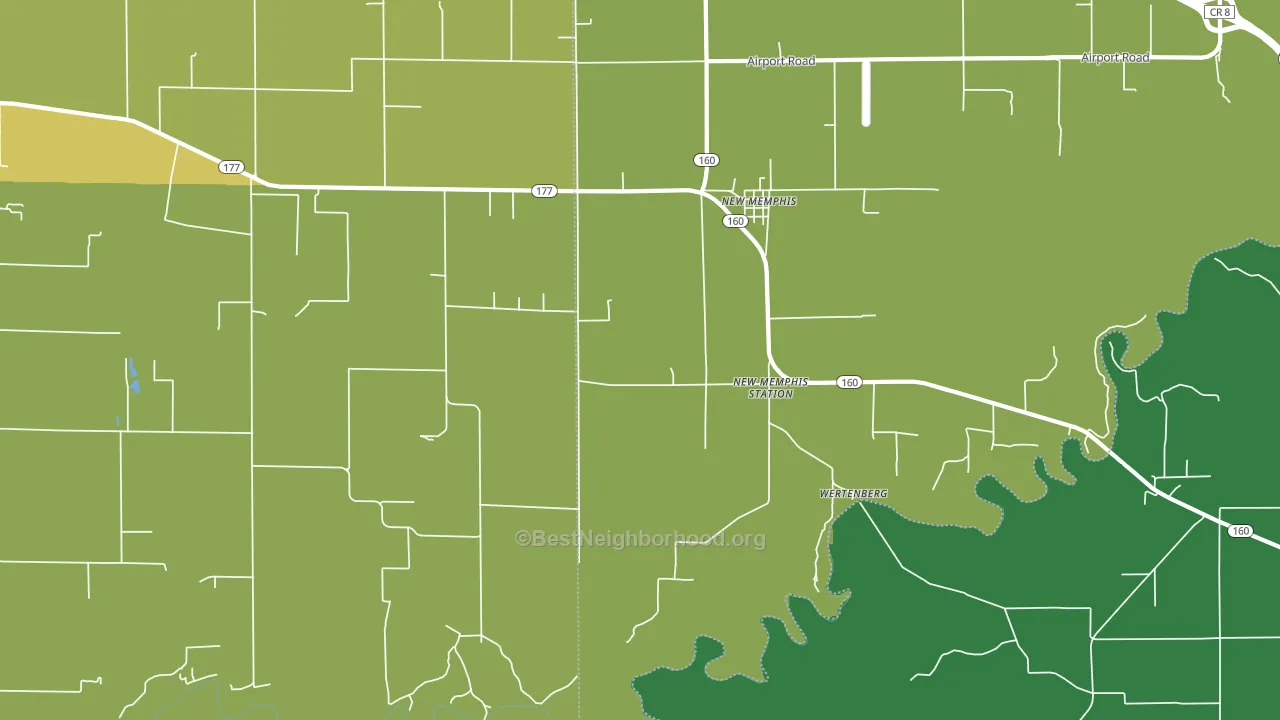 New Memphis, IL block-group voter-turnout map