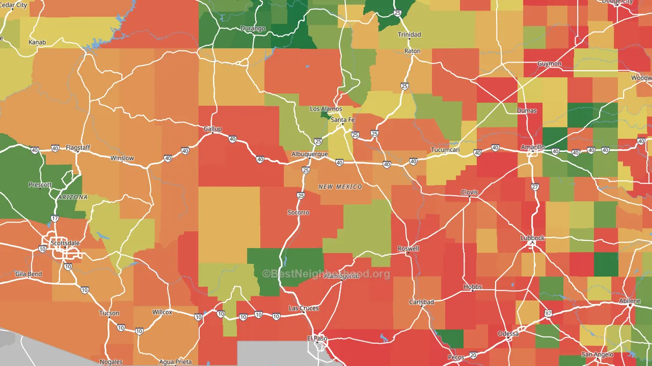 New Mexico block-group voter-turnout map