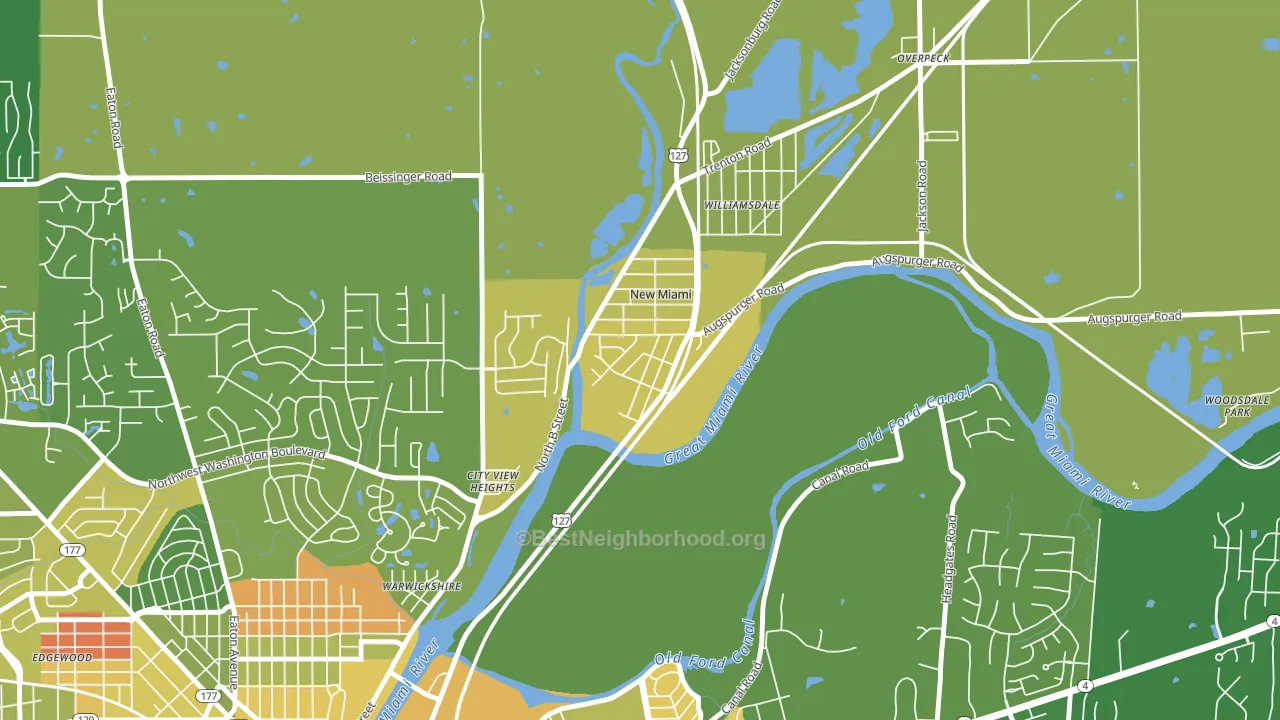New Miami, OH block-group voter-turnout map