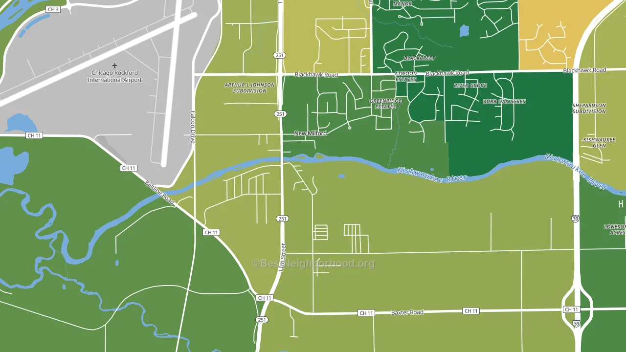 New Milford, IL block-group voter-turnout map