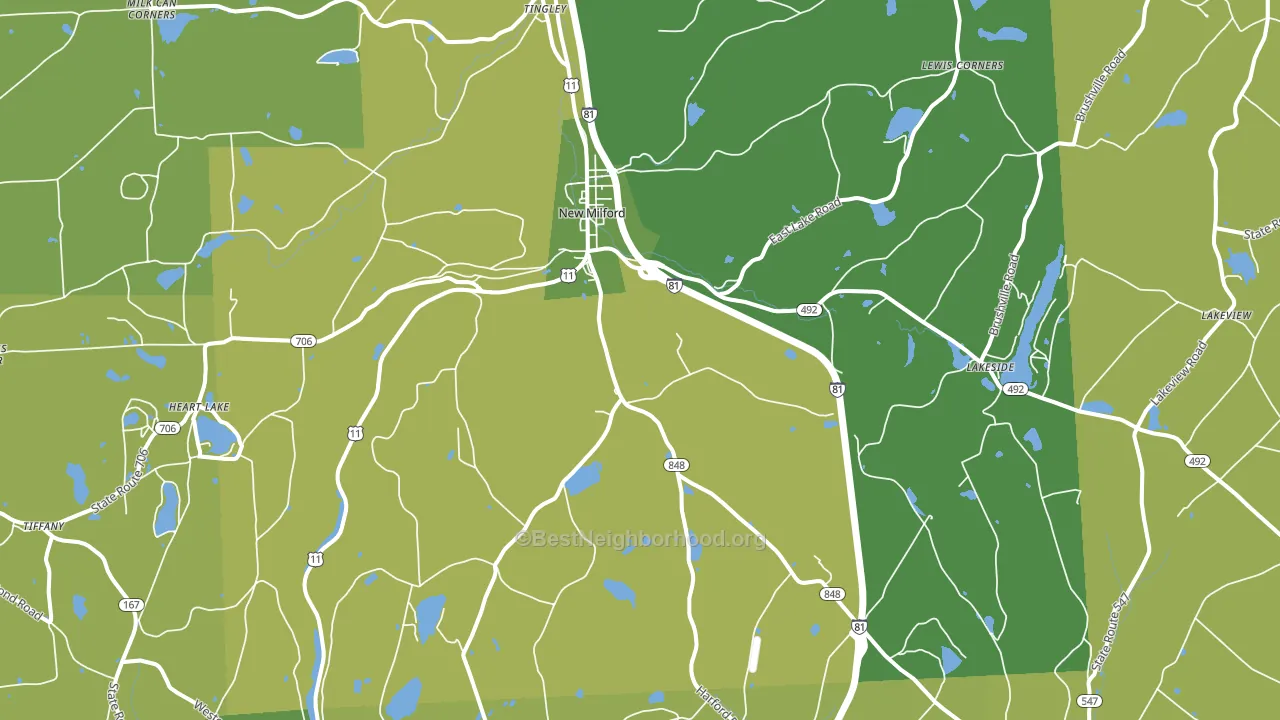 New Milford, PA block-group voter-turnout map