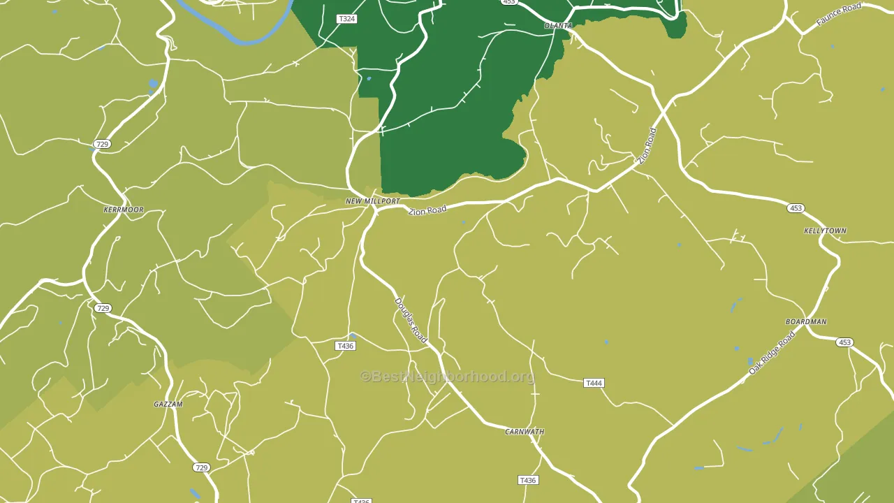New Millport, PA block-group voter-turnout map