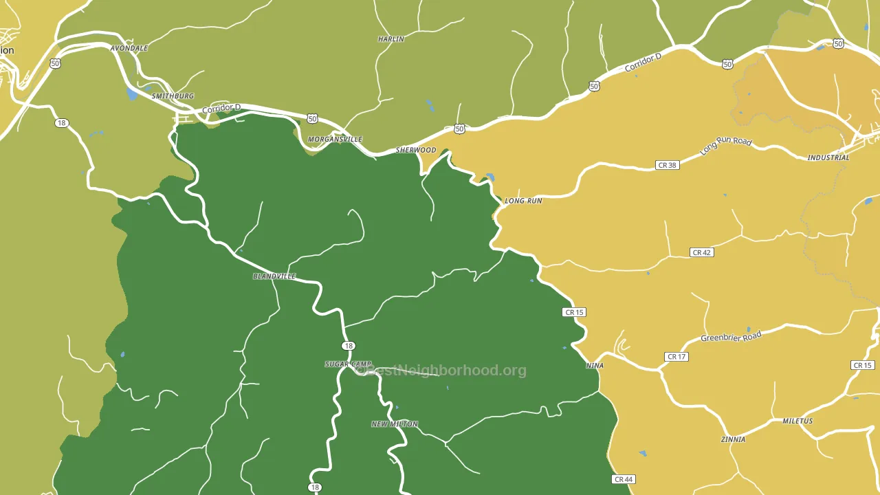 New Milton, WV block-group voter-turnout map