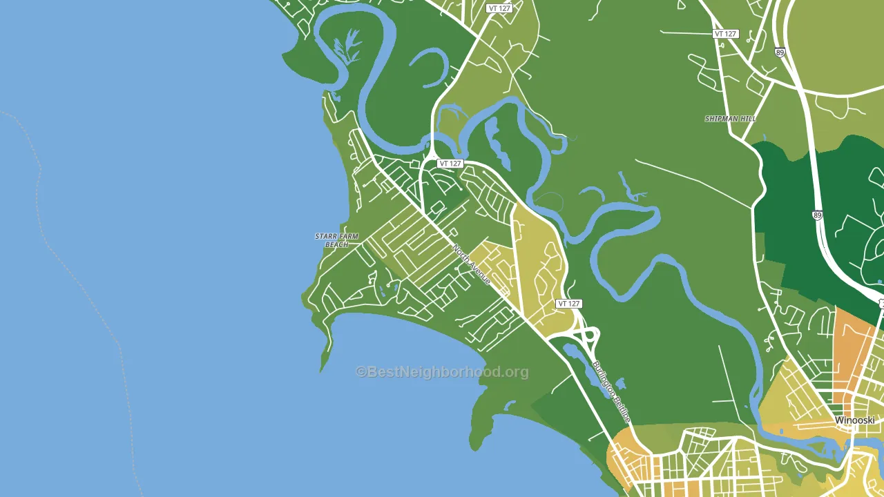 New North End, Burlington, VT block-group voter-turnout map