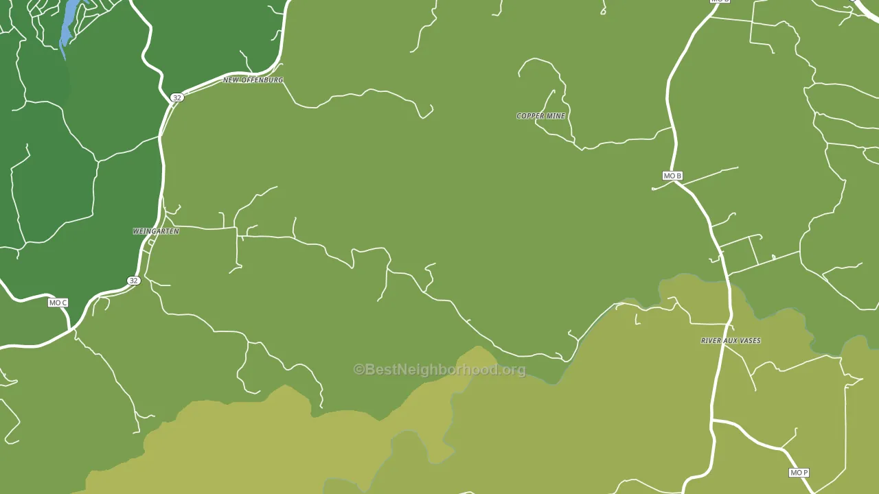 New Offenburg, MO block-group voter-turnout map