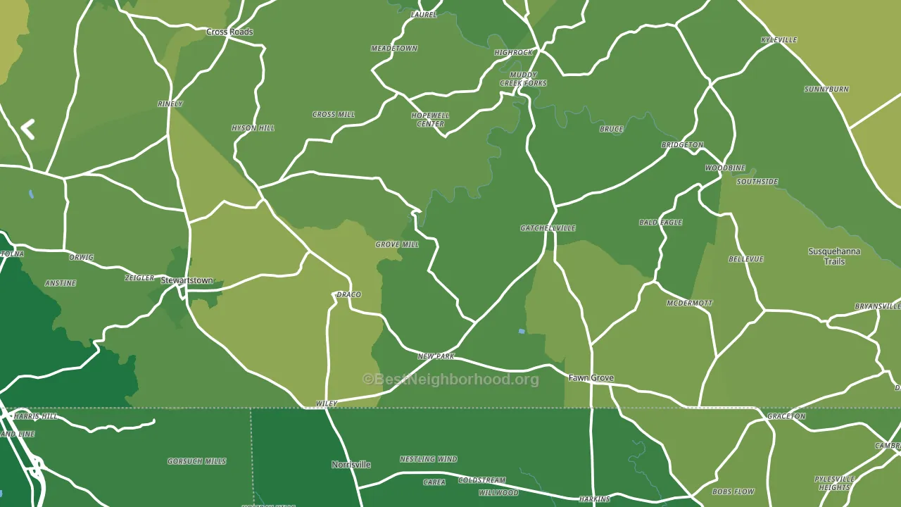 New Park, PA block-group voter-turnout map