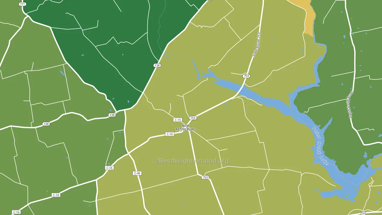 New Petersburg, OH block-group voter-turnout map