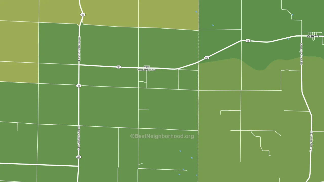New Philadelphia, IL block-group voter-turnout map