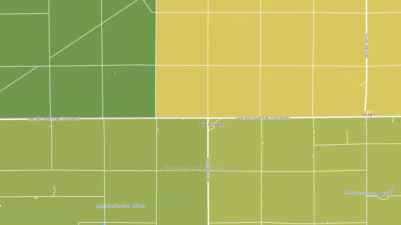 New Pittsburg, IN block-group voter-turnout map